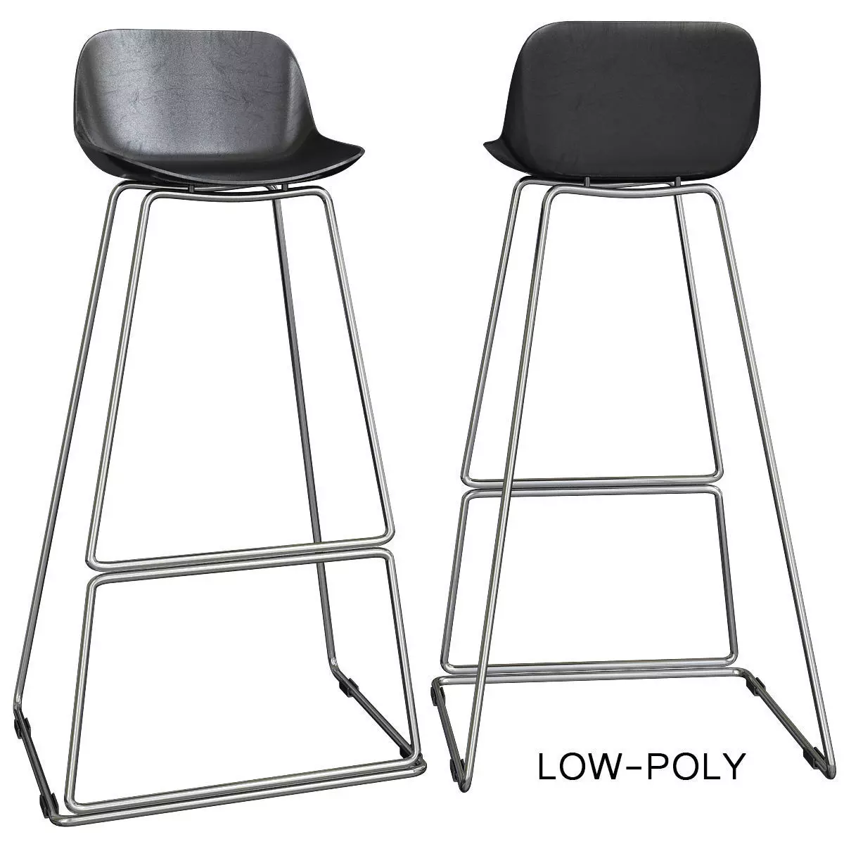 Bar stool Neo low poly 3d model Low-poly 3D model_0
