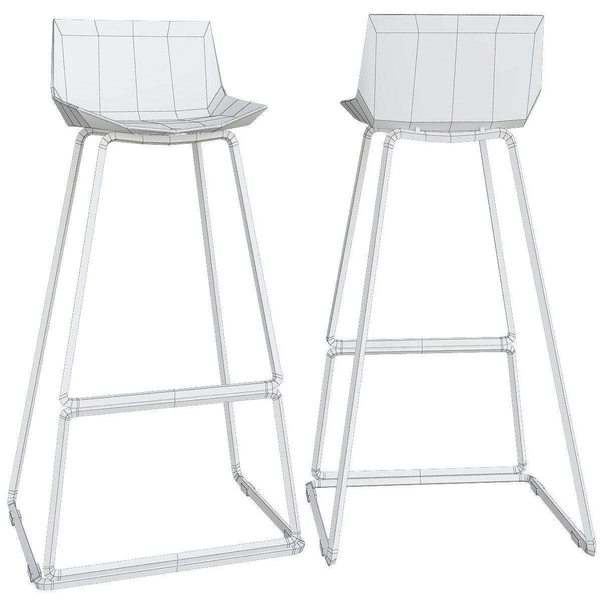 Bar stool Neo low poly 3d model Low-poly 3D model_1