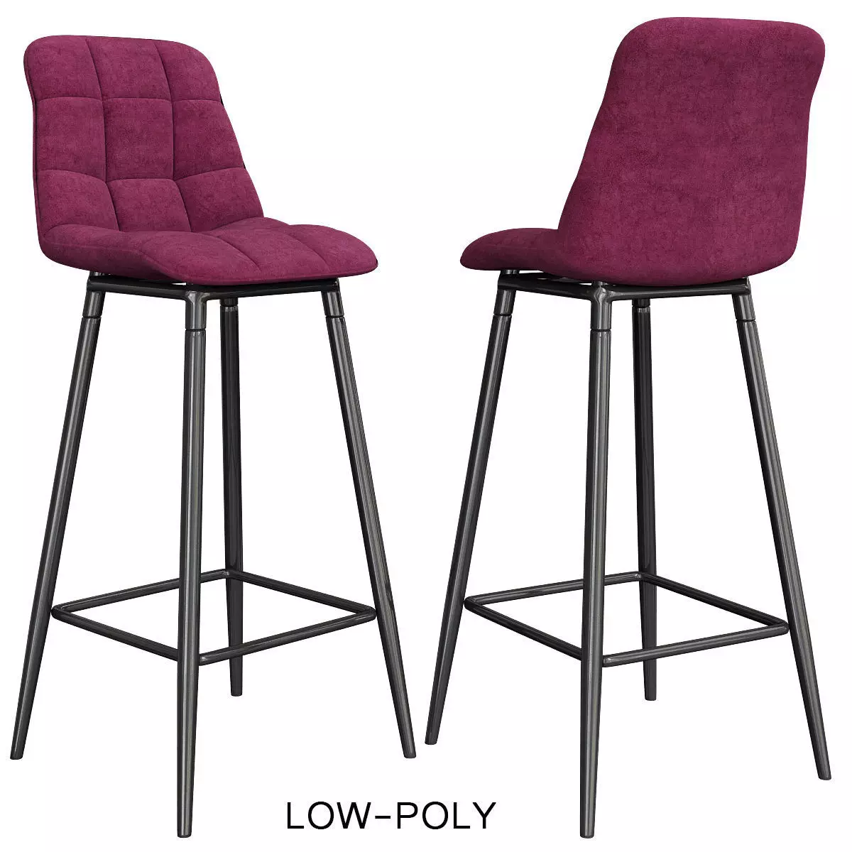 Bar stool Signal SPICE low poly 3d model Low-poly 3D model_0