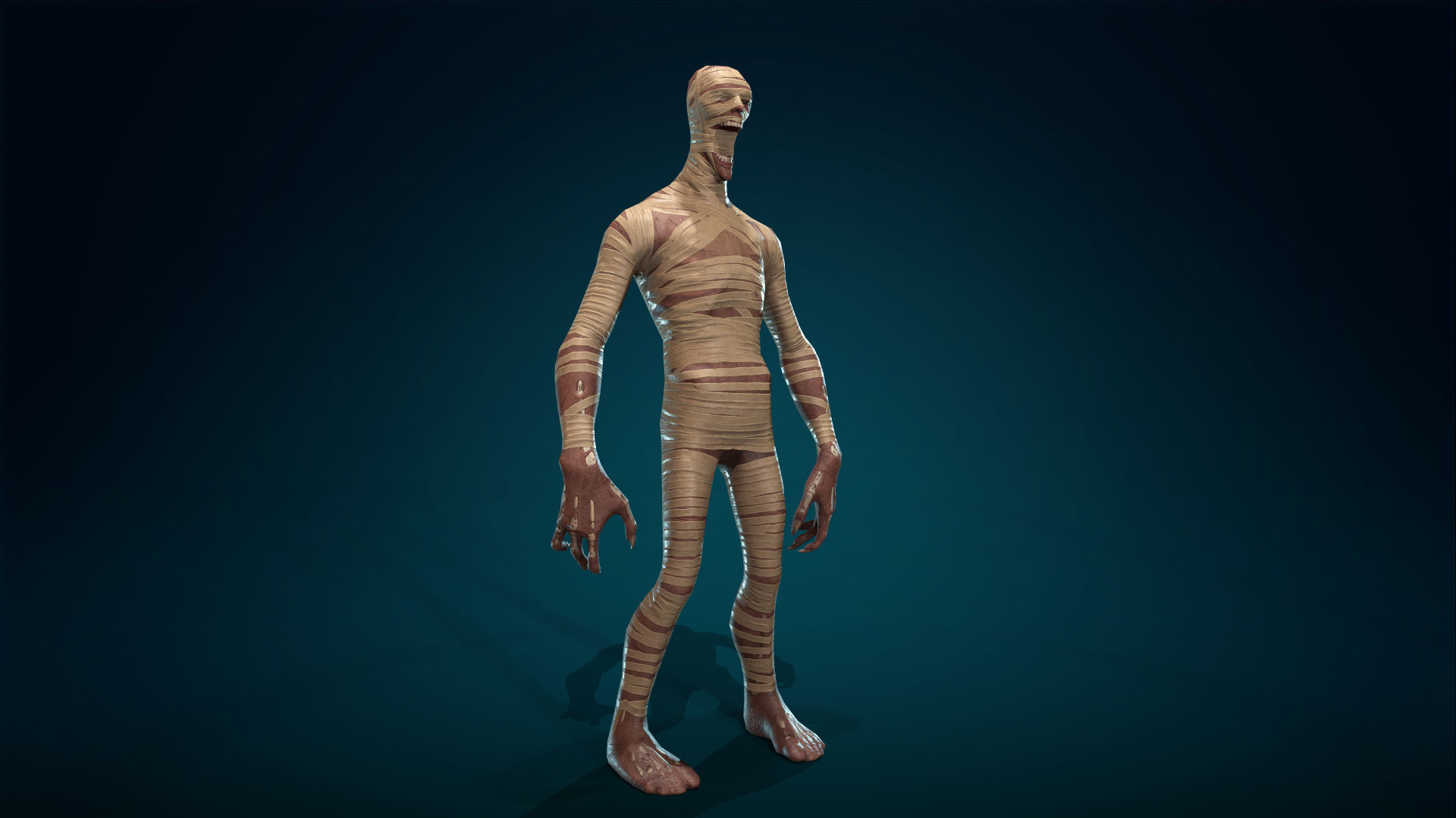Mummy - Rigged - Animated - Game Ready Low-poly 3D model_15