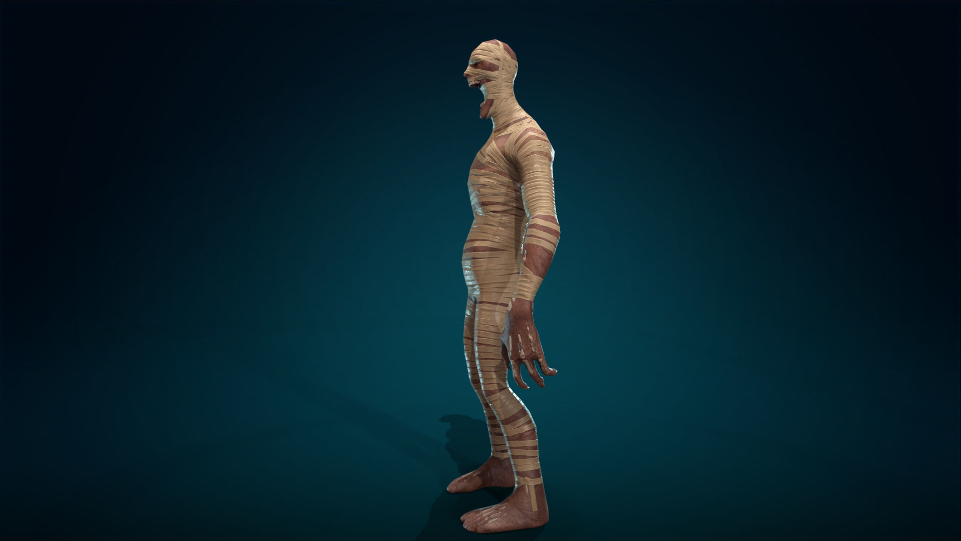 Mummy - Rigged - Animated - Game Ready Low-poly 3D model_37