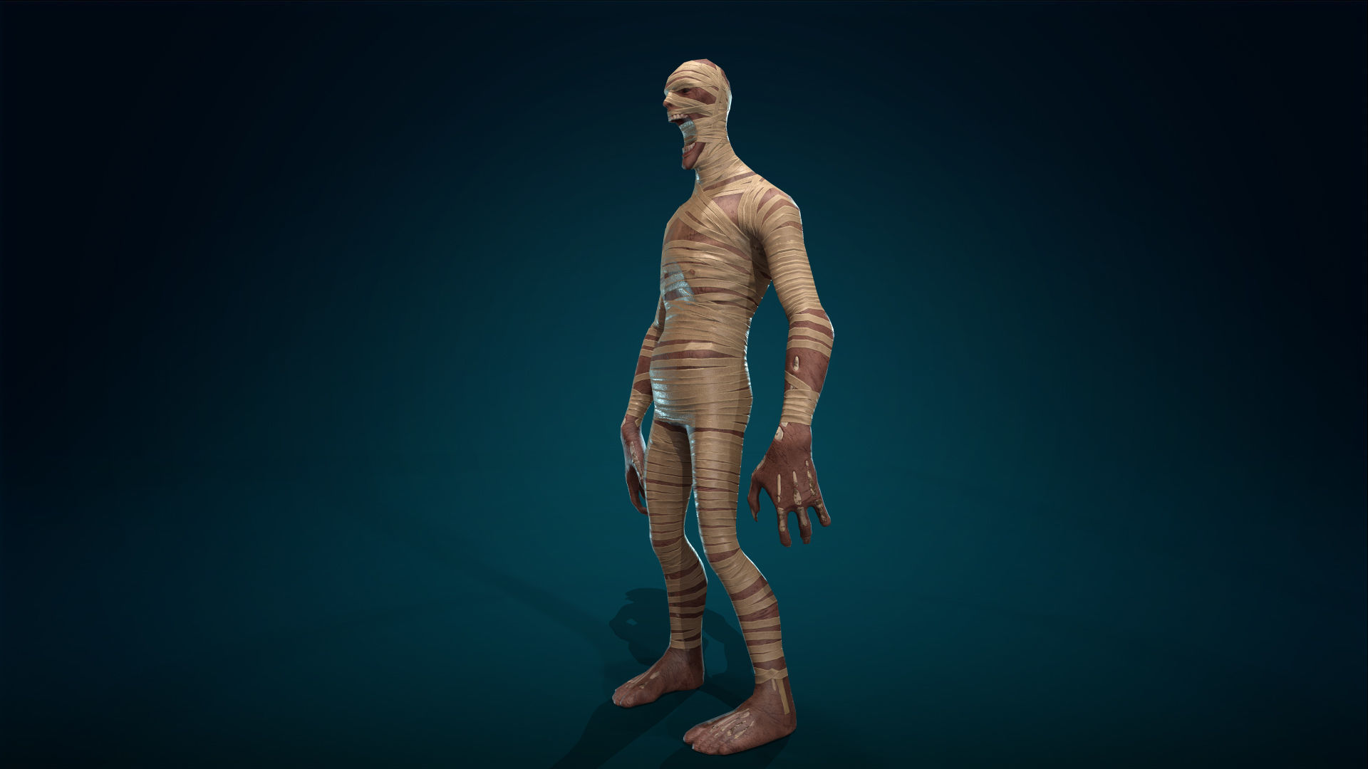 Mummy - Rigged - Animated - Game Ready Low-poly 3D model_39
