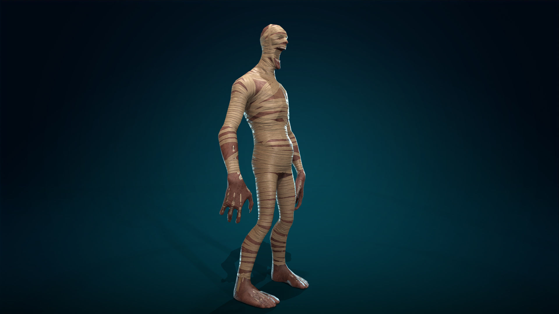 Mummy - Rigged - Animated - Game Ready Low-poly 3D model_17