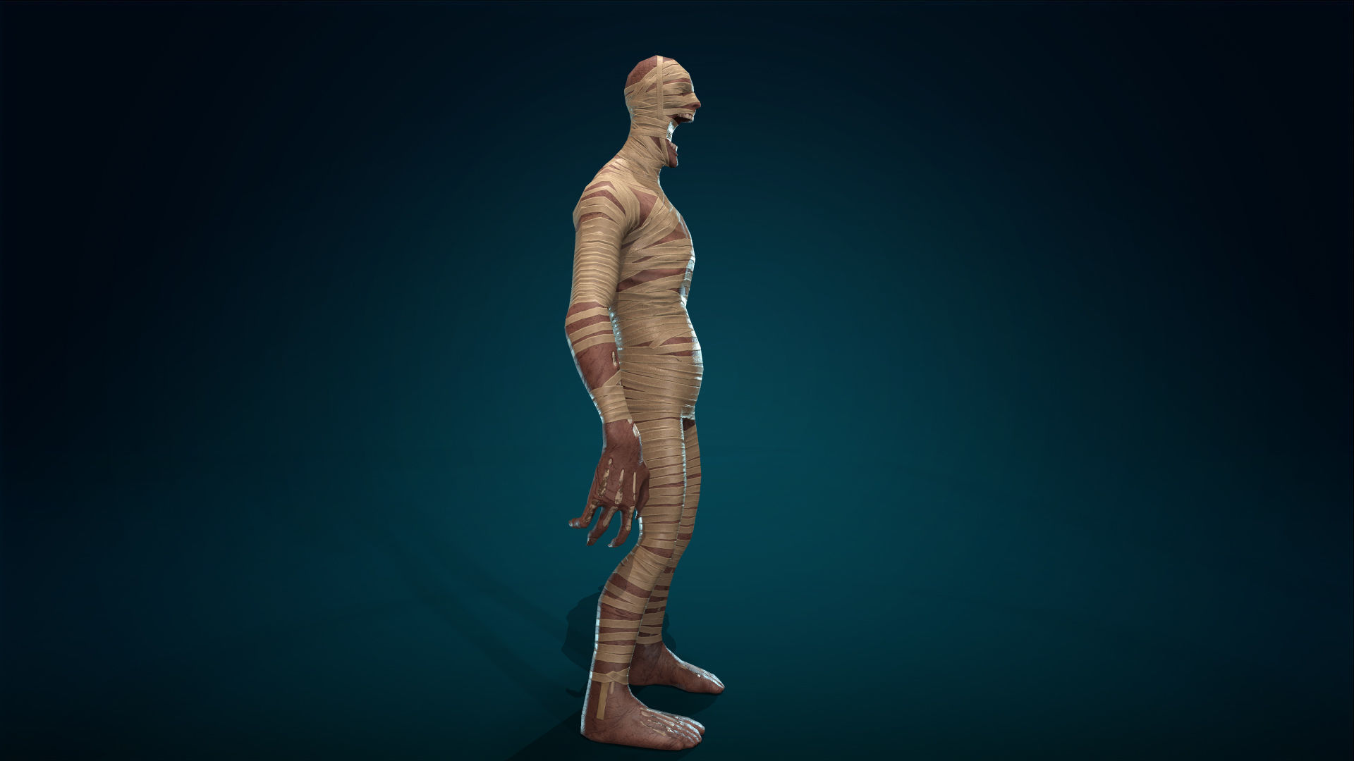 Mummy - Rigged - Animated - Game Ready Low-poly 3D model_19