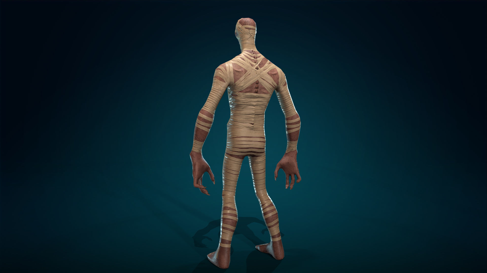 Mummy - Rigged - Animated - Game Ready Low-poly 3D model_30