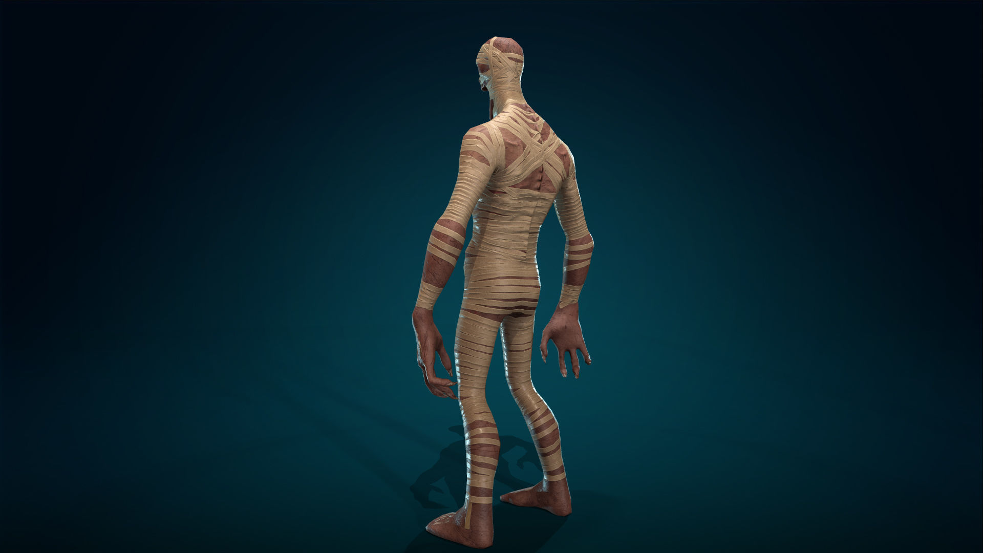 Mummy - Rigged - Animated - Game Ready Low-poly 3D model_32
