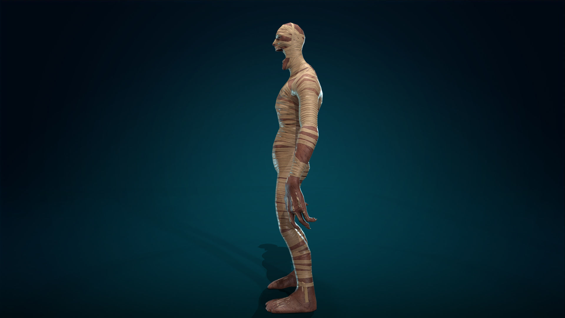 Mummy - Rigged - Animated - Game Ready Low-poly 3D model_36