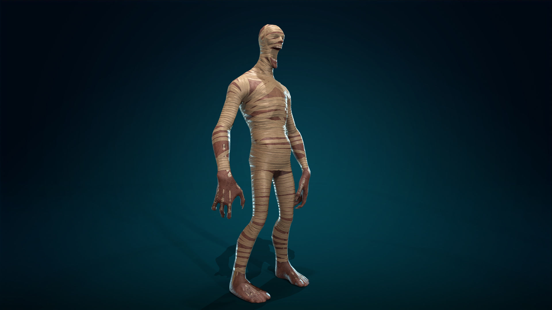 Mummy - Rigged - Animated - Game Ready Low-poly 3D model_16