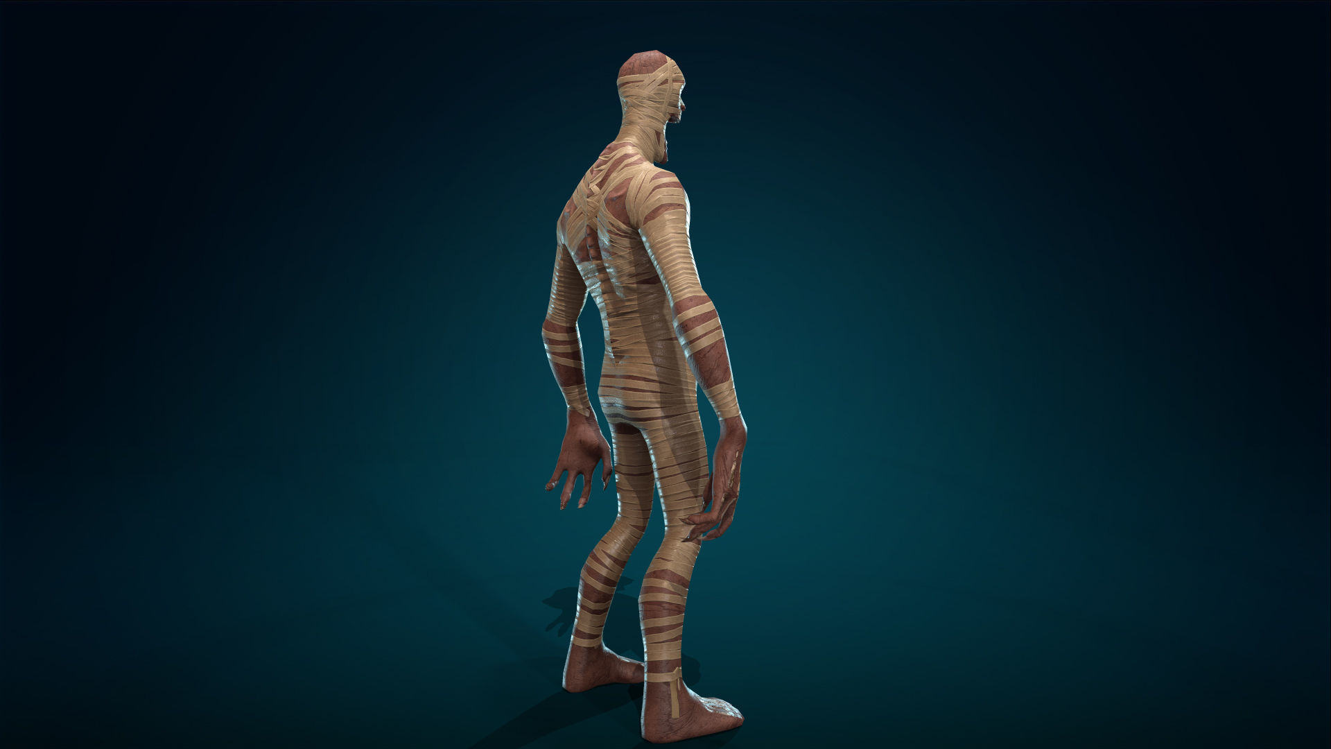 Mummy - Rigged - Animated - Game Ready Low-poly 3D model_23
