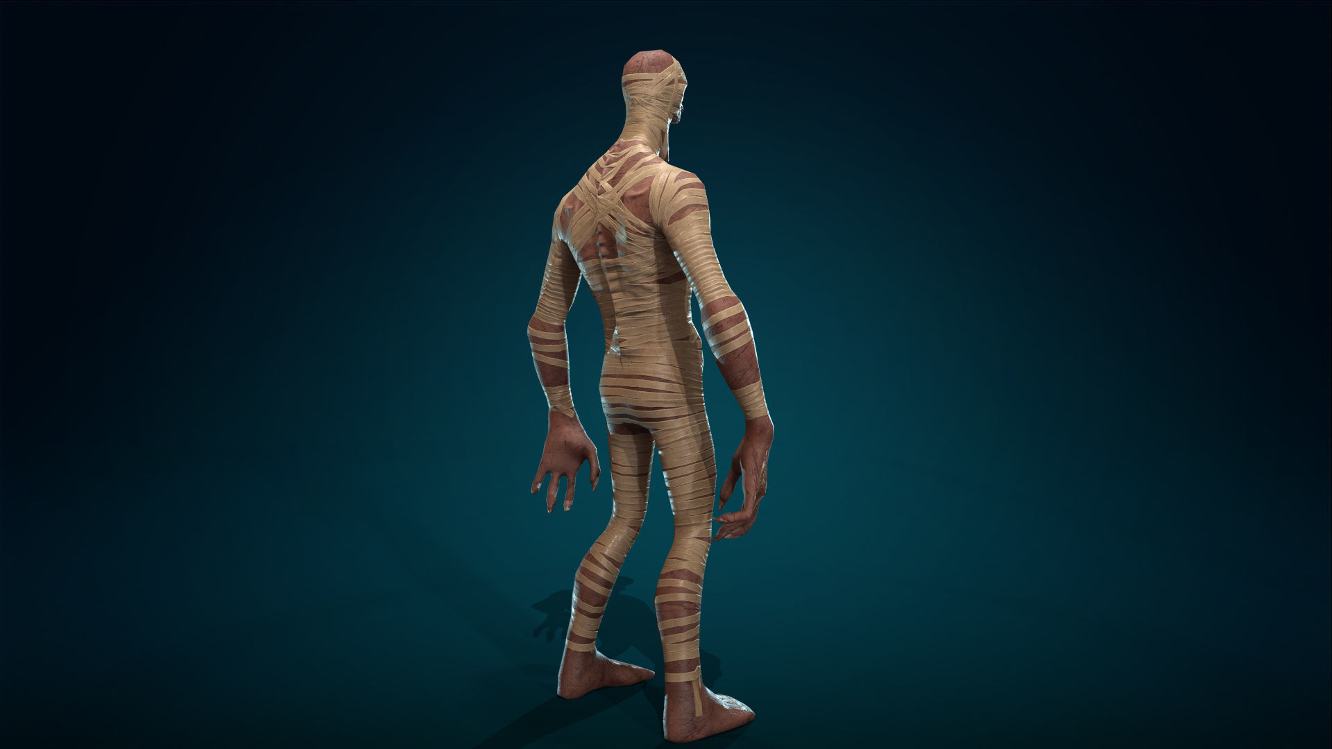 Mummy - Rigged - Animated - Game Ready Low-poly 3D model_24