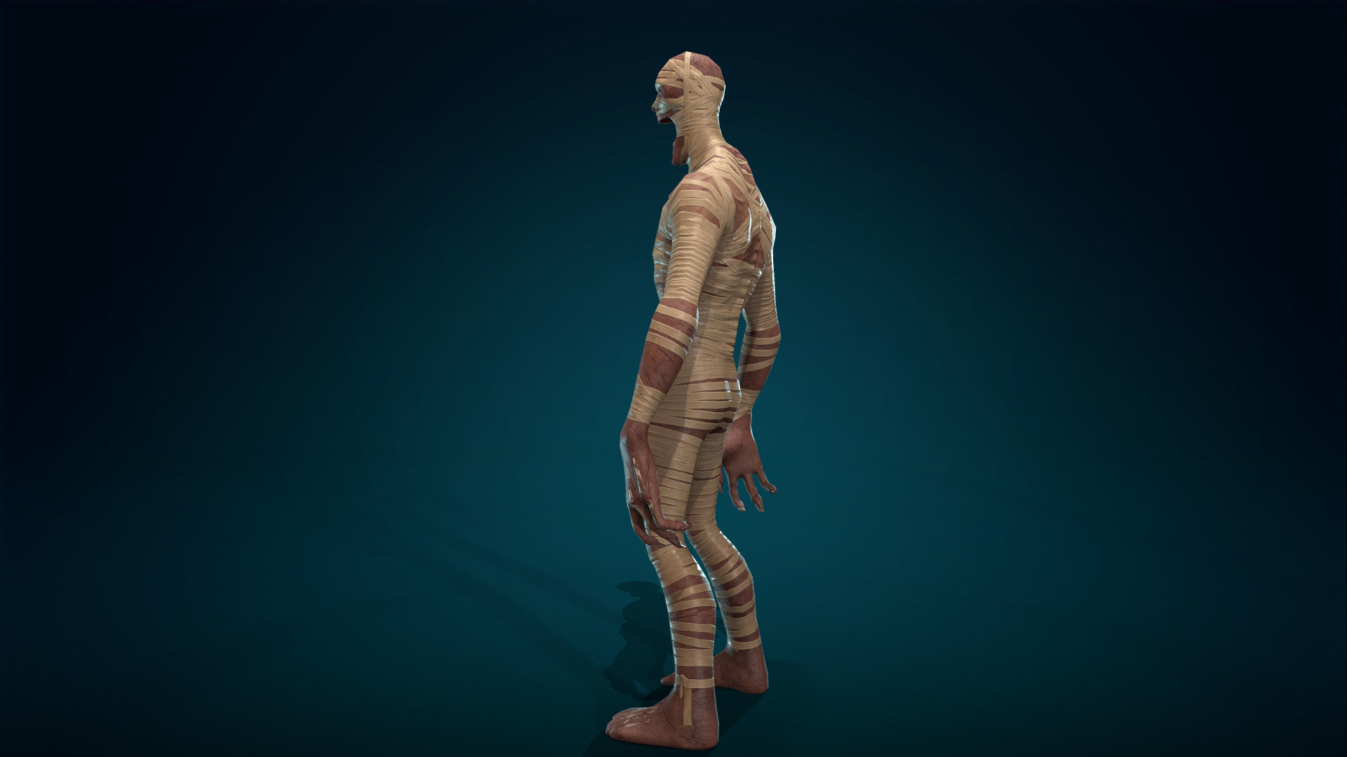 Mummy - Rigged - Animated - Game Ready Low-poly 3D model_34