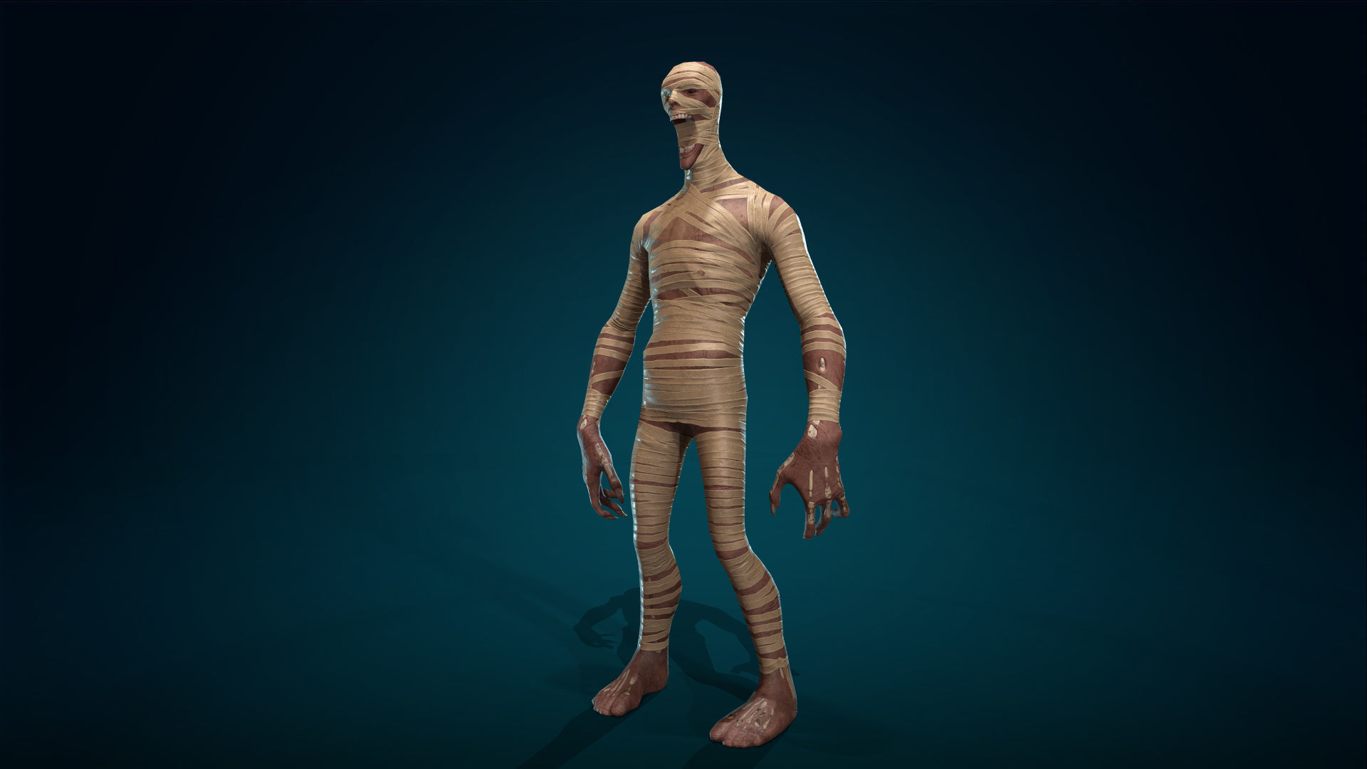 Mummy - Rigged - Animated - Game Ready Low-poly 3D model_41