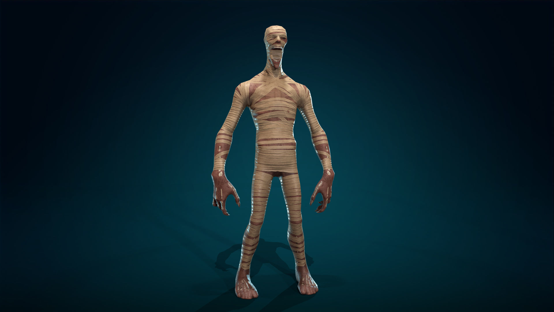Mummy - Rigged - Animated - Game Ready Low-poly 3D model_13