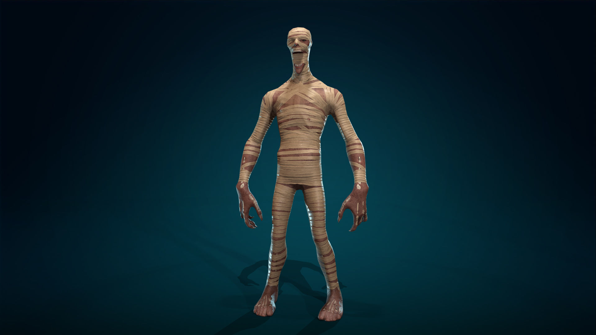 Mummy - Rigged - Animated - Game Ready Low-poly 3D model_43