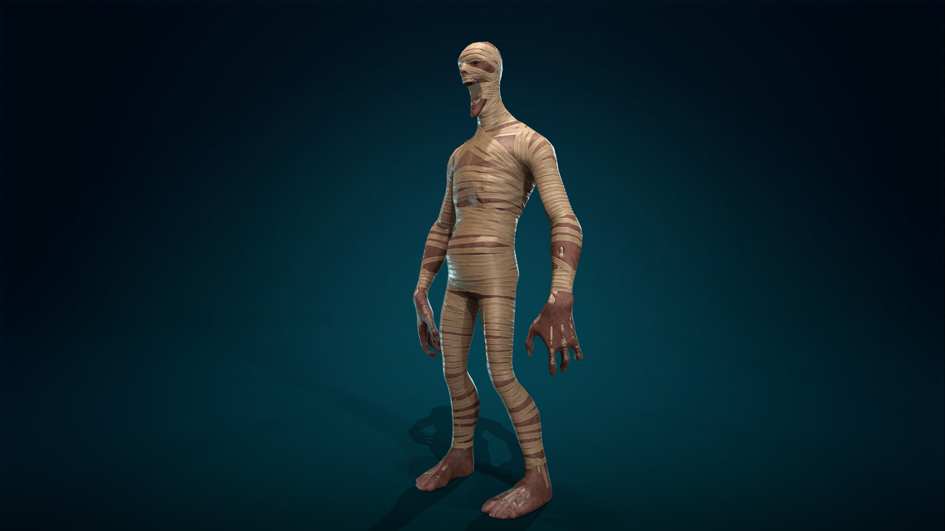 Mummy - Rigged - Animated - Game Ready Low-poly 3D model_40