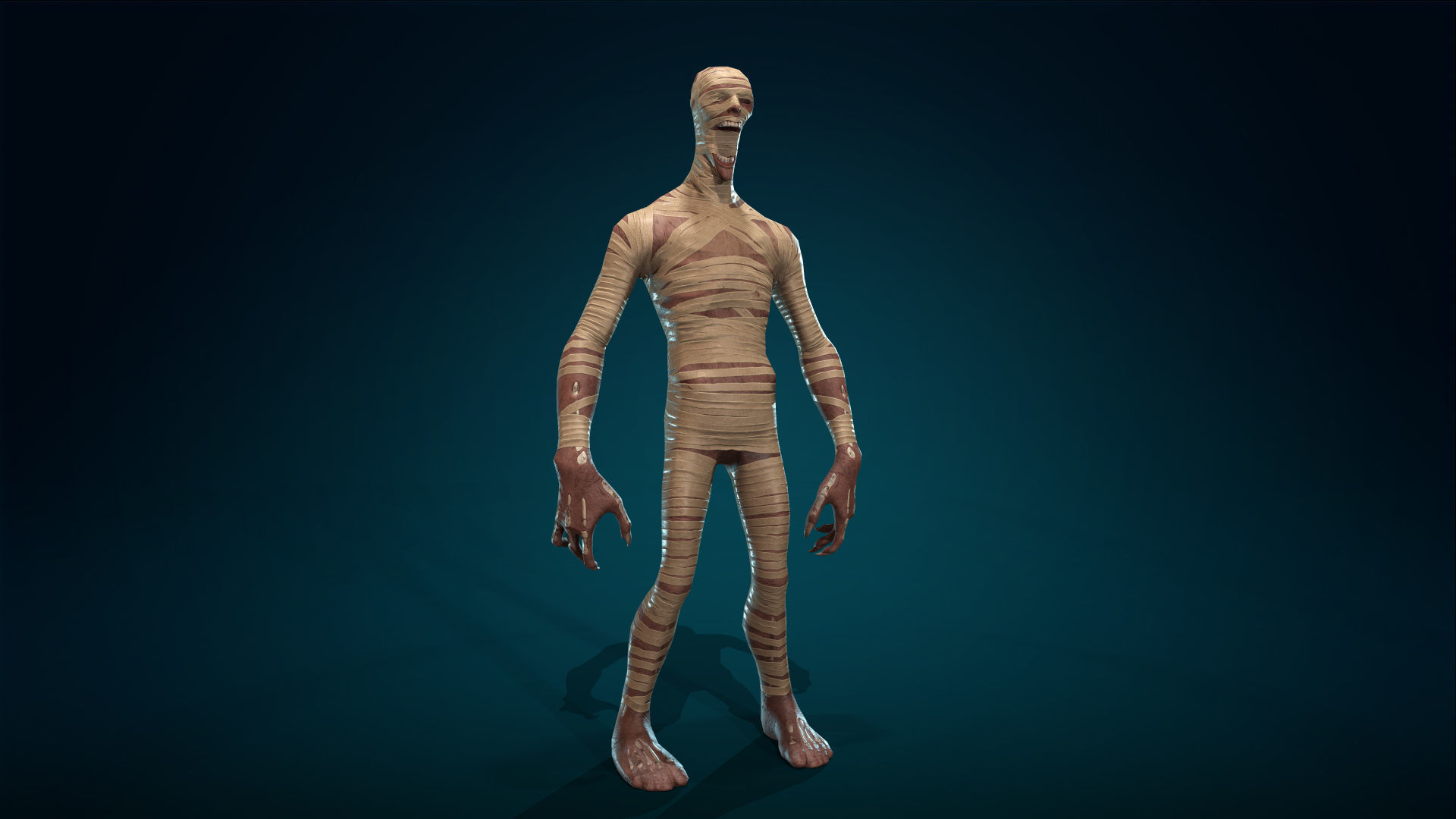Mummy - Rigged - Animated - Game Ready Low-poly 3D model_14
