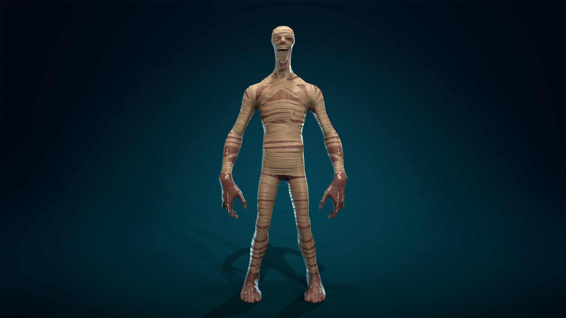 Mummy - Rigged - Animated - Game Ready Low-poly 3D model_12