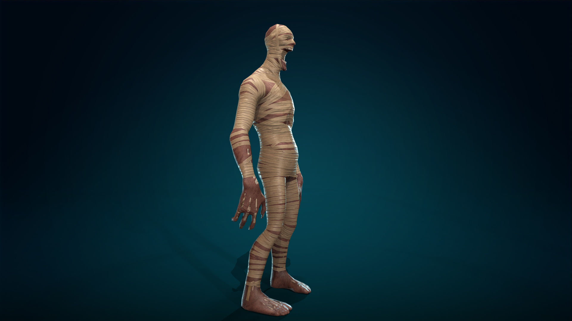 Mummy - Rigged - Animated - Game Ready Low-poly 3D model_18