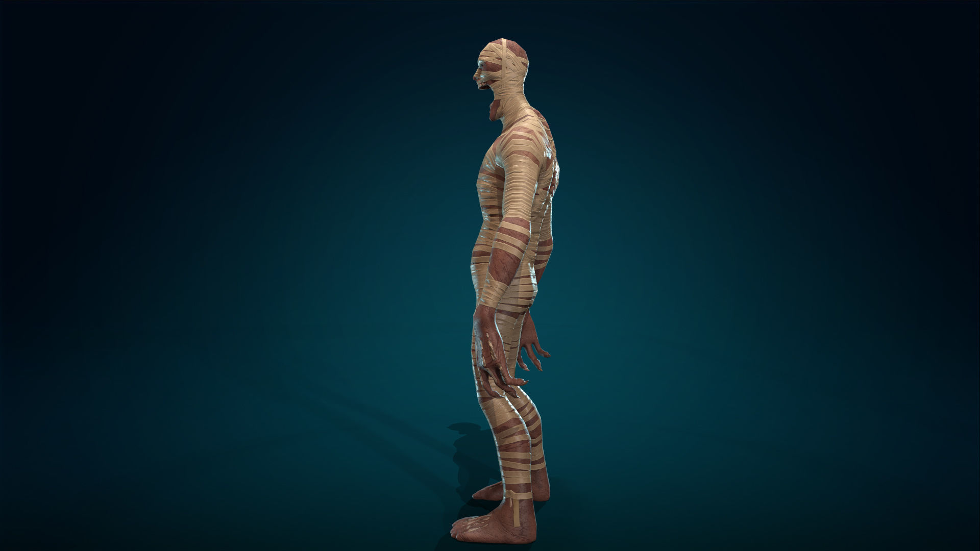 Mummy - Rigged - Animated - Game Ready Low-poly 3D model_35
