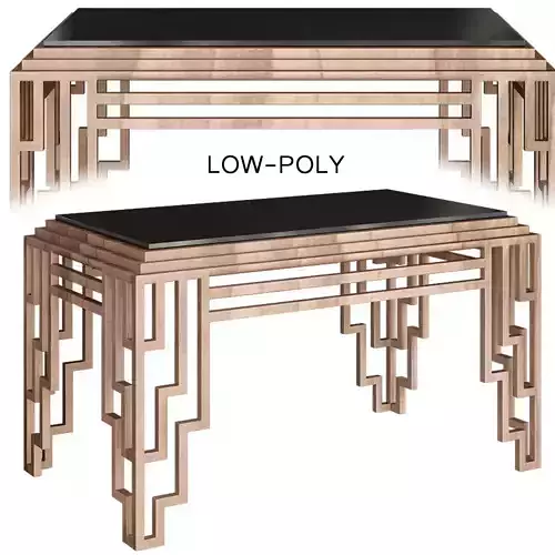 Art Deco Style Stepped Geometric Dining Table low poly 3d model