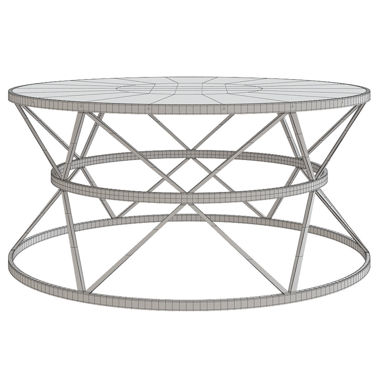 Kirklin Round Coffee Table low poly 3d model Low-poly 3D model_1