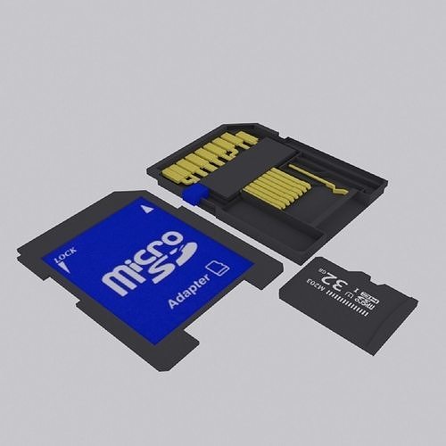 SD card with Shell 3D model