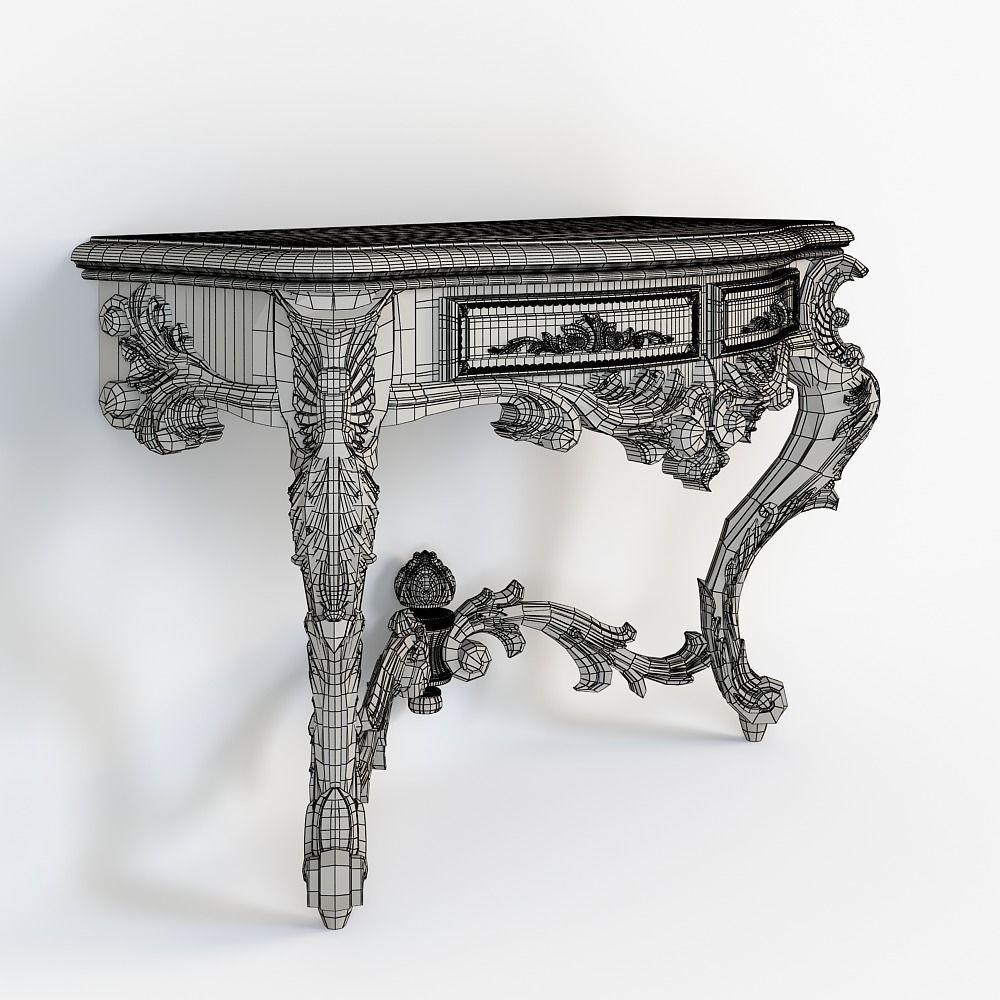 Classical Console table for CNC 3D model_8