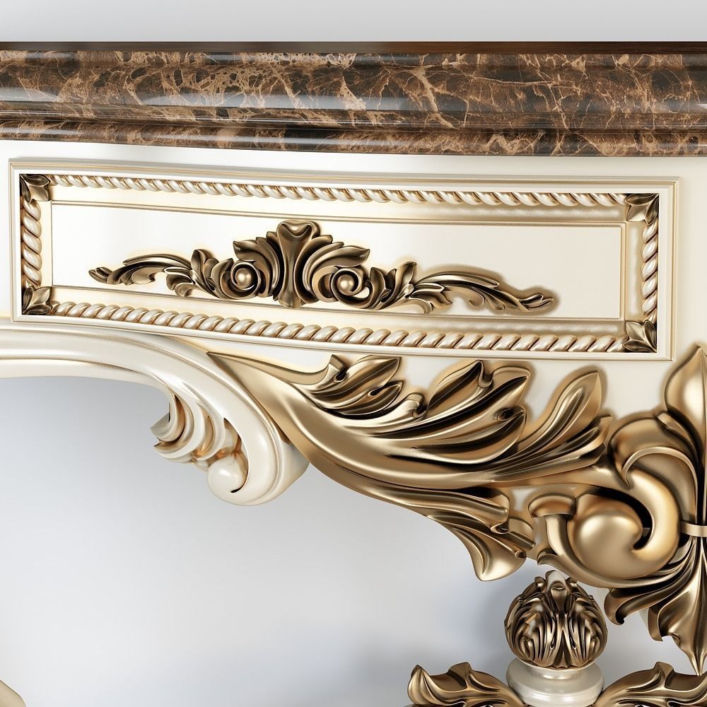 Classical Console table for CNC 3D model_3