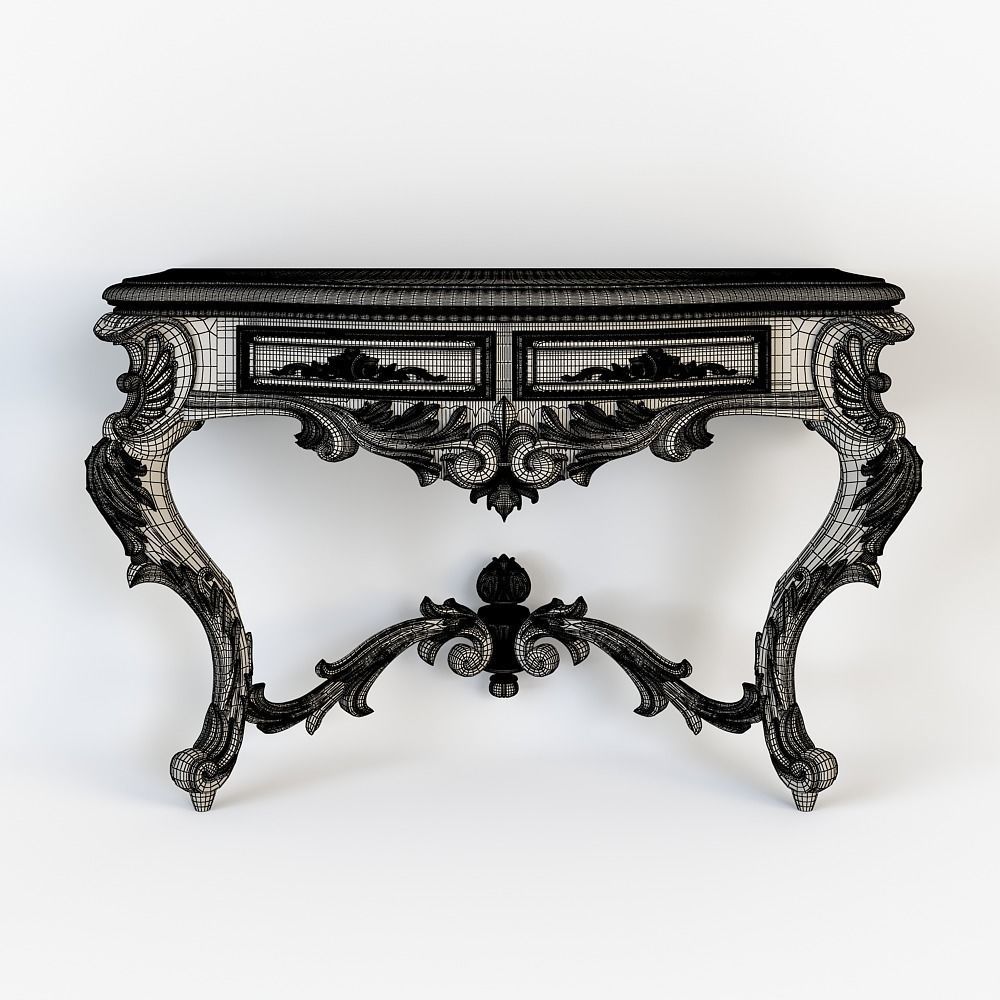 Classical Console table for CNC 3D model_7