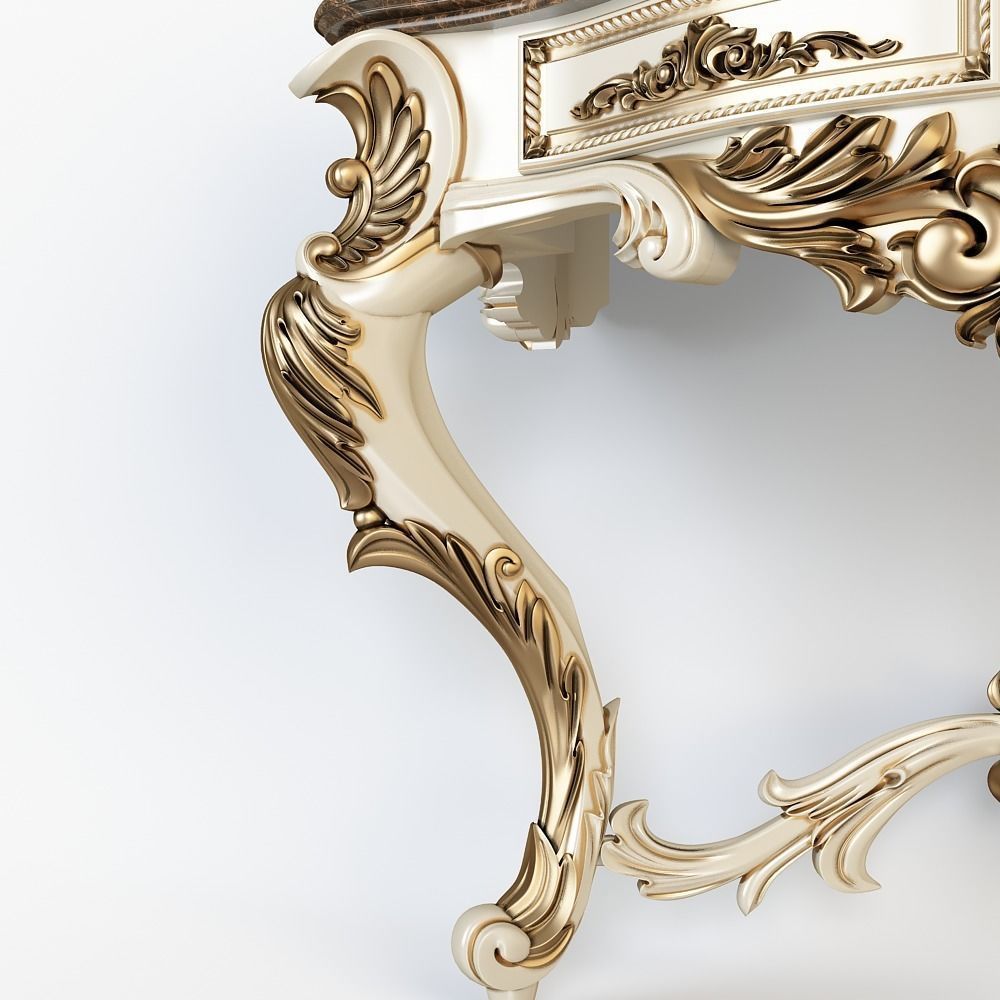 Classical Console table for CNC 3D model_4