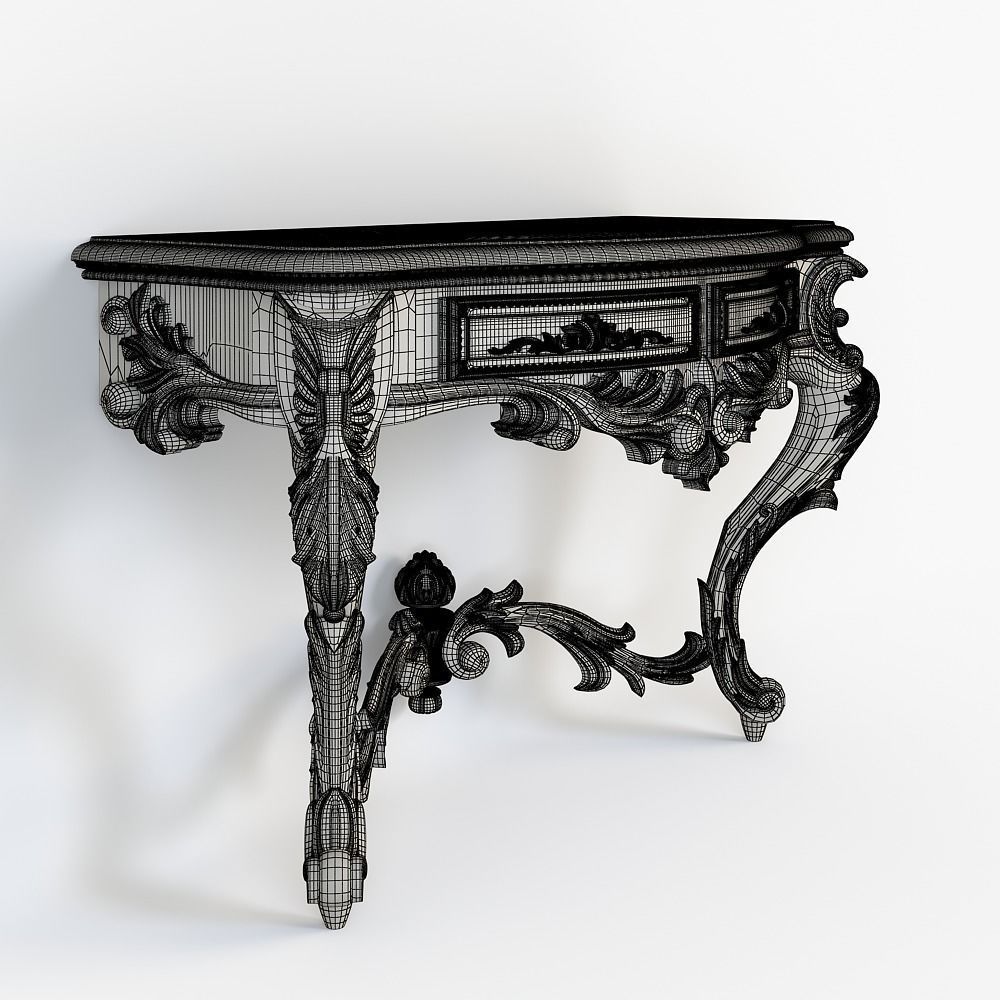 Classical Console table for CNC 3D model_9