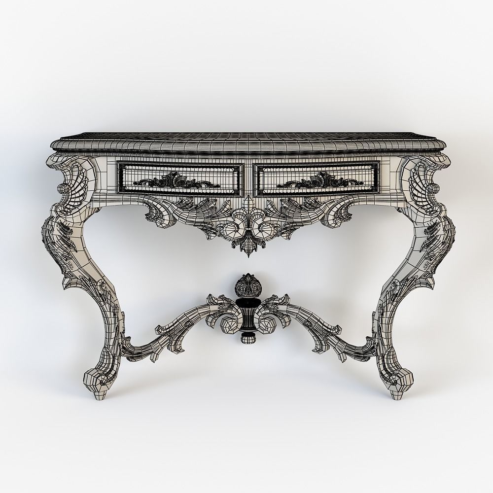 Classical Console table for CNC 3D model_6