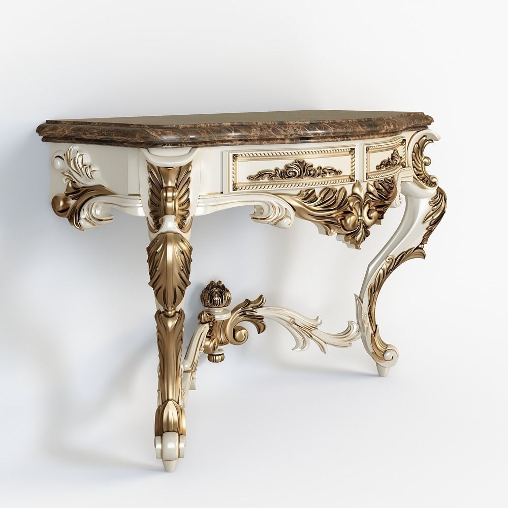 Classical Console table for CNC 3D model_2
