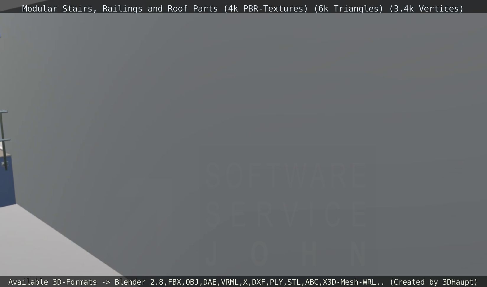 Modular Stairs Railings and Roof Parts Low-poly 3D model_101