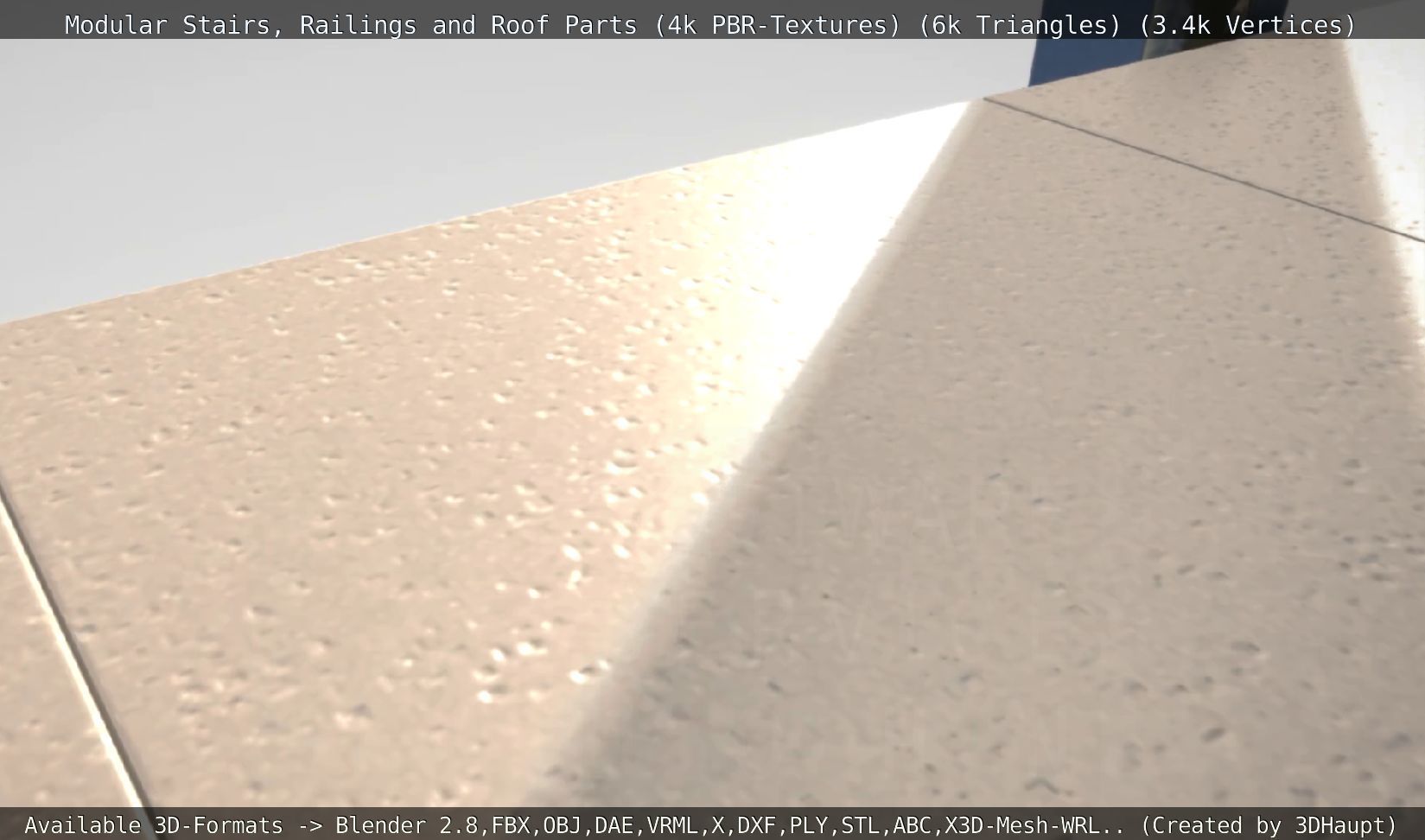 Modular Stairs Railings and Roof Parts Low-poly 3D model_75