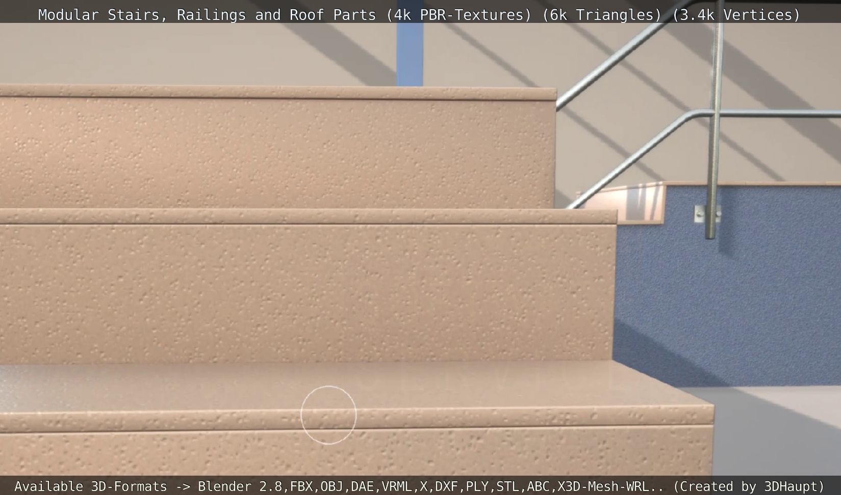 Modular Stairs Railings and Roof Parts Low-poly 3D model_82
