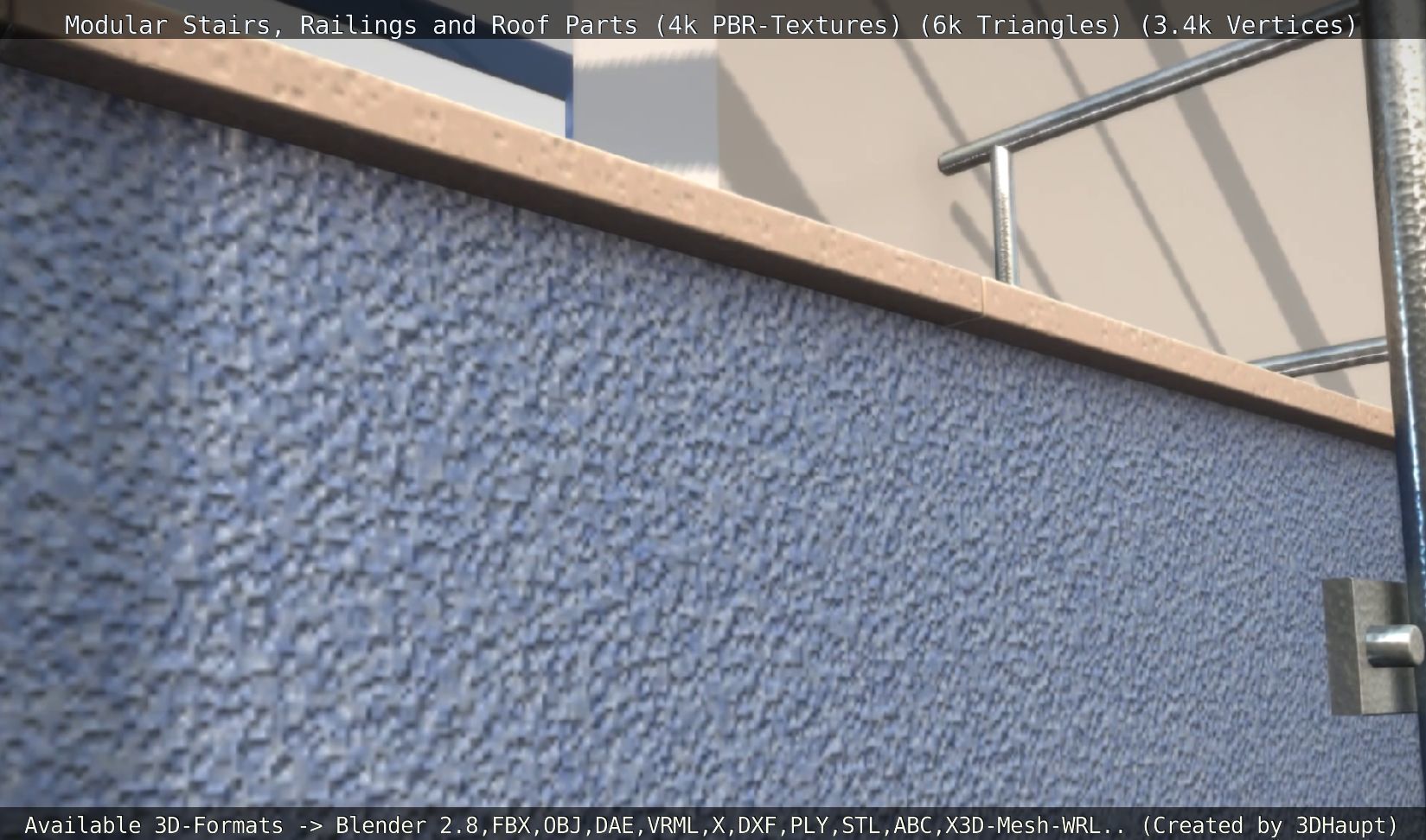 Modular Stairs Railings and Roof Parts Low-poly 3D model_71