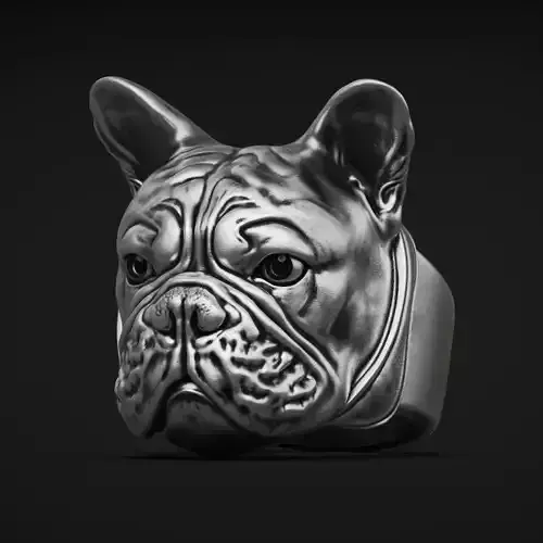French Bulldog  Ring  3d model for 3d printing 3D print model