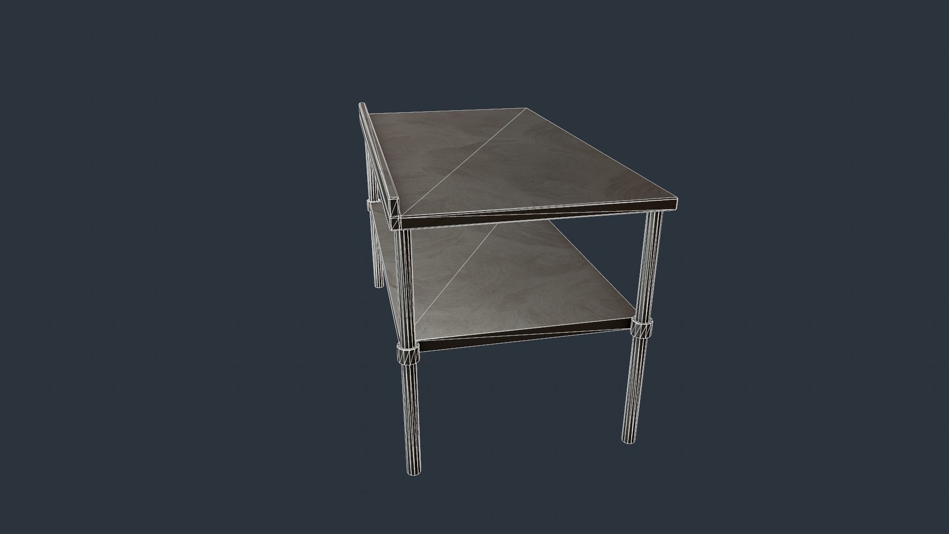 Stainless Steel Counter Top - Food Prep Table Low-poly 3D model_5