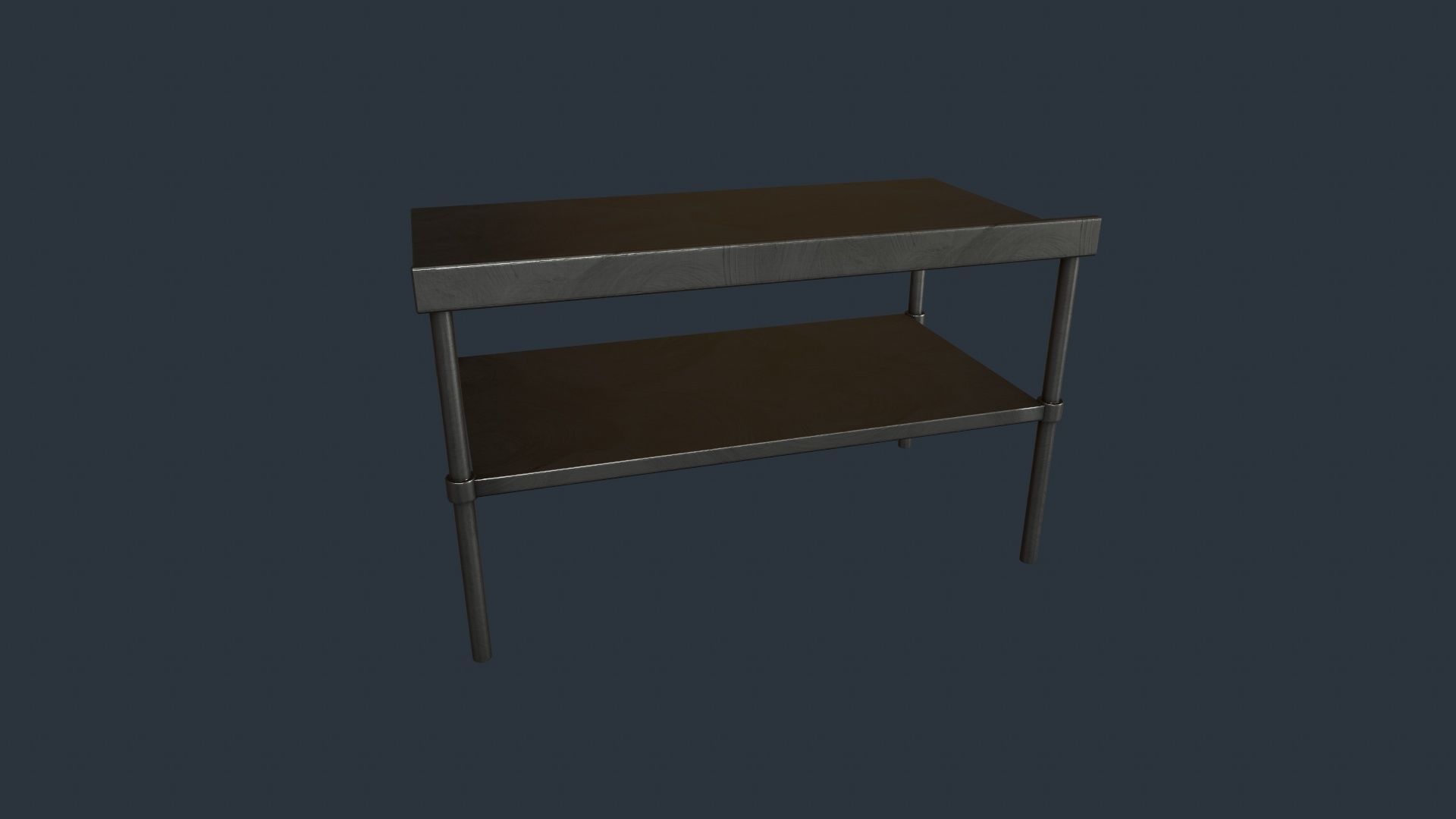 Stainless Steel Counter Top - Food Prep Table Low-poly 3D model_8