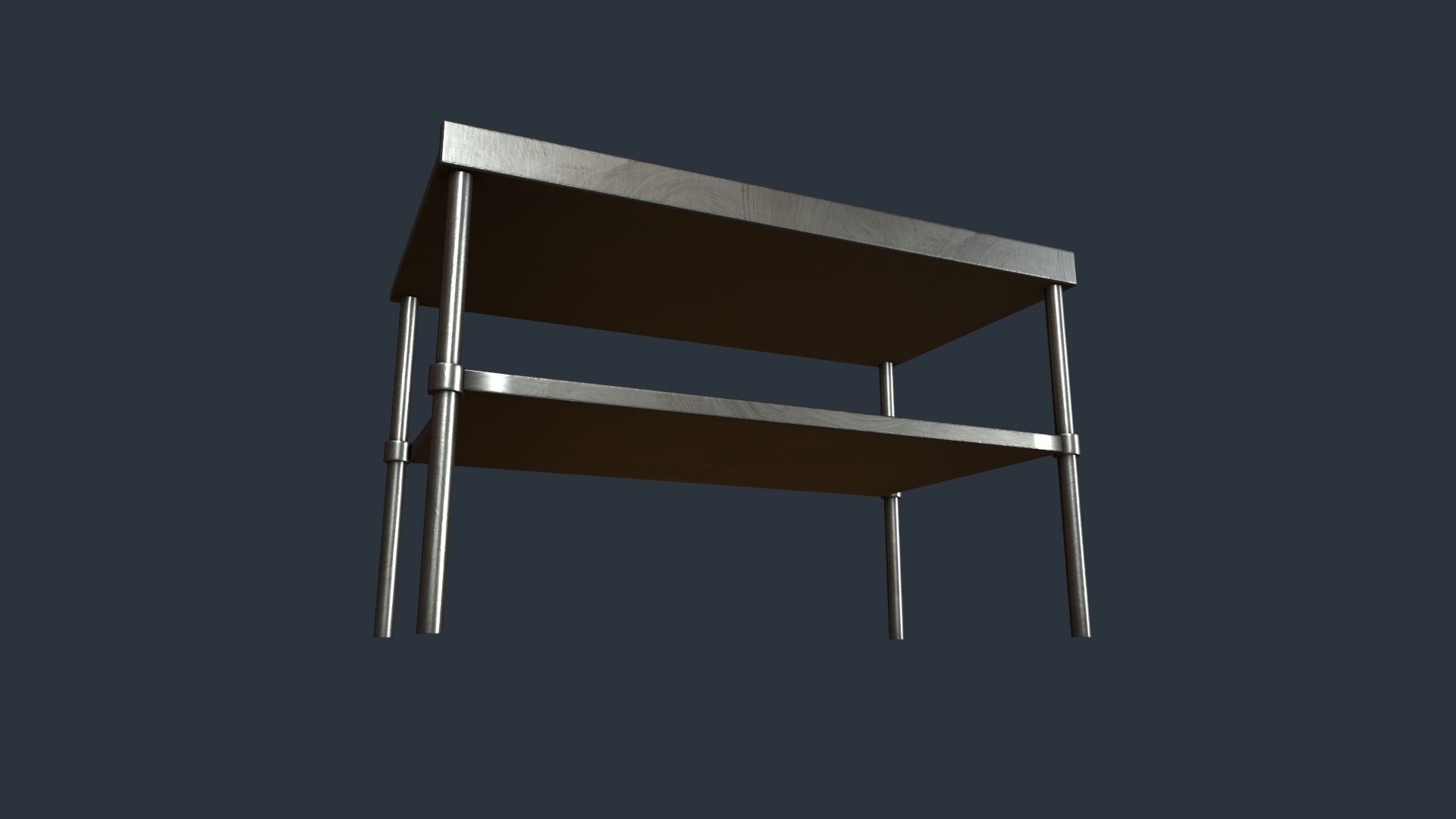 Stainless Steel Counter Top - Food Prep Table Low-poly 3D model_14