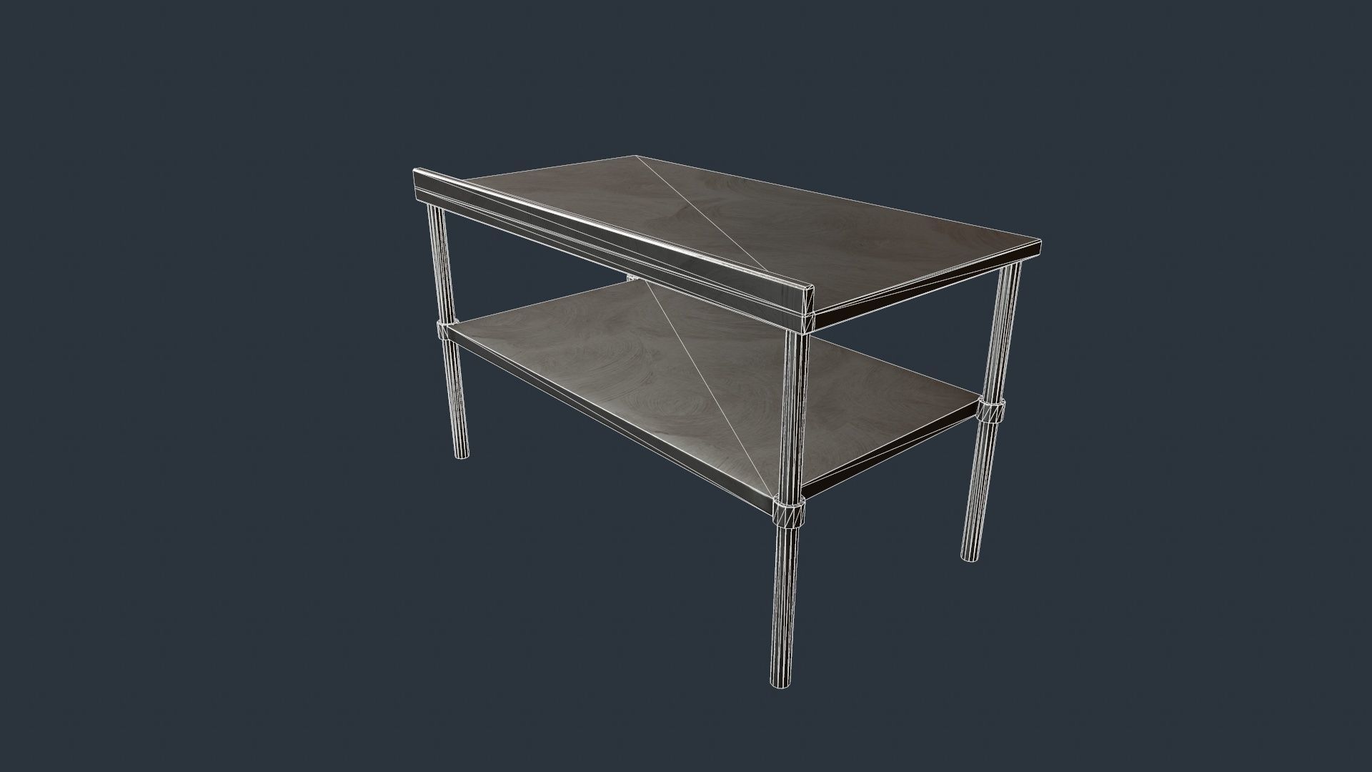 Stainless Steel Counter Top - Food Prep Table Low-poly 3D model_7