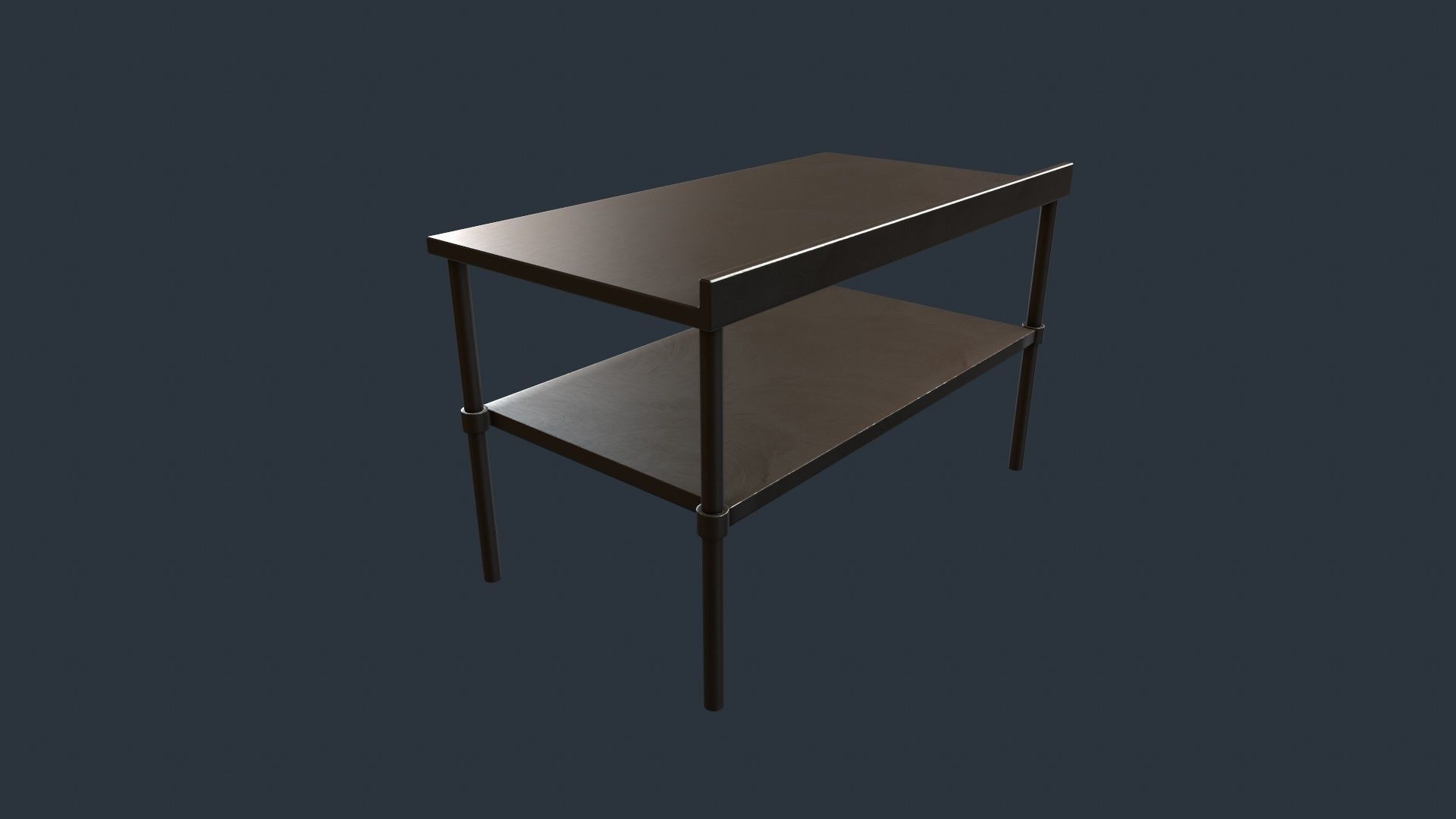 Stainless Steel Counter Top - Food Prep Table Low-poly 3D model_11