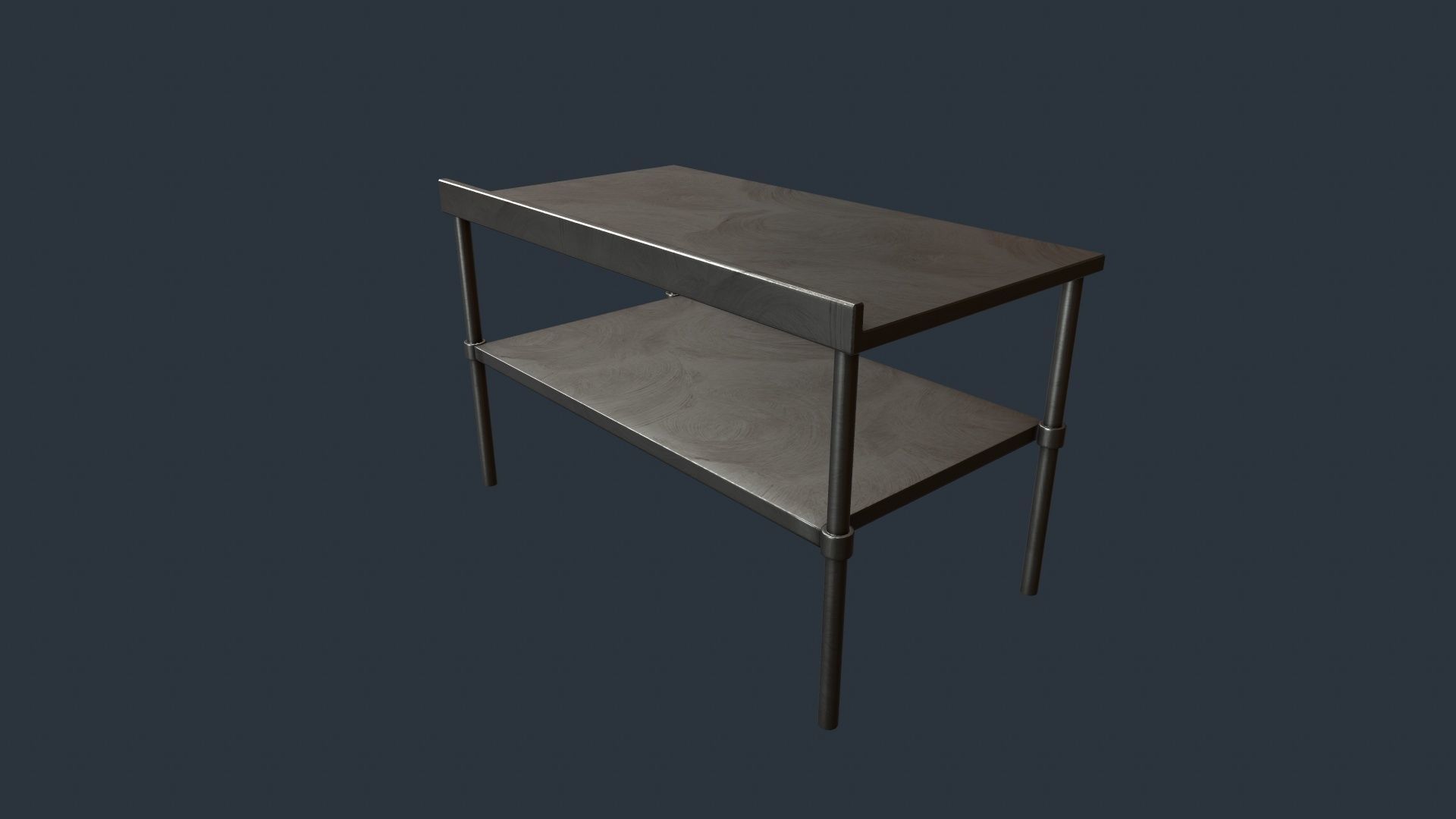Stainless Steel Counter Top - Food Prep Table Low-poly 3D model_6