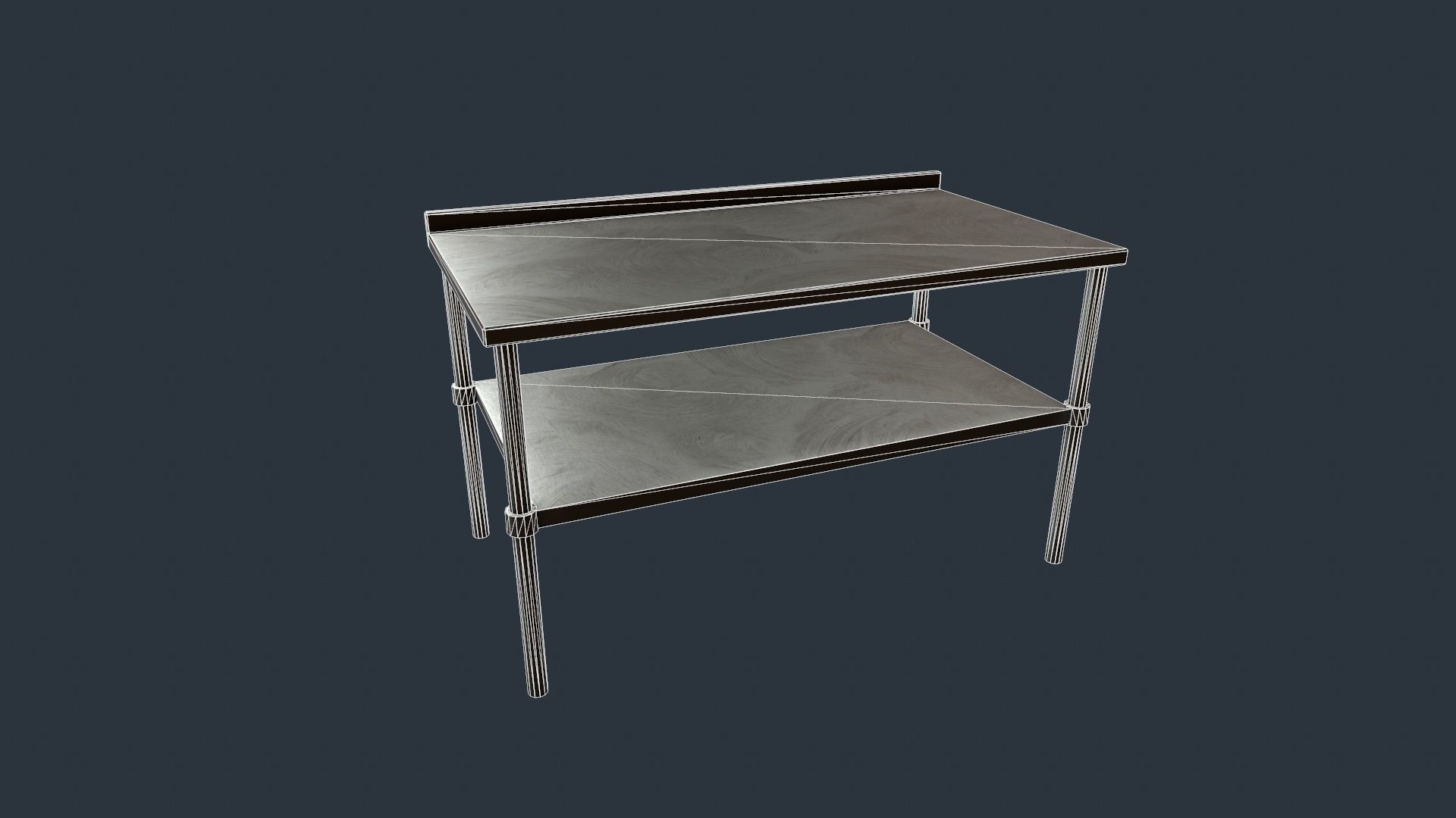 Stainless Steel Counter Top - Food Prep Table Low-poly 3D model_1