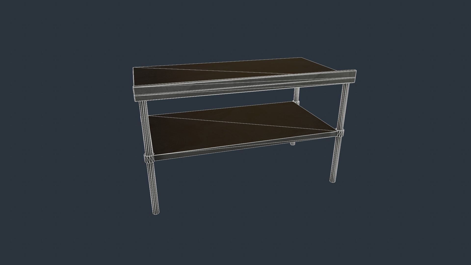 Stainless Steel Counter Top - Food Prep Table Low-poly 3D model_9