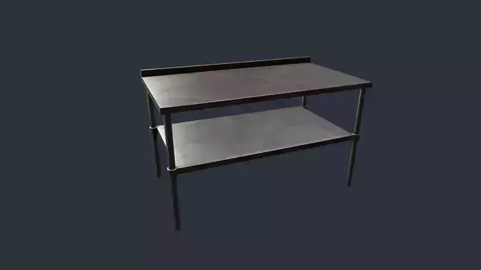 Stainless Steel Counter Top - Food Prep Table Low-poly 3D model