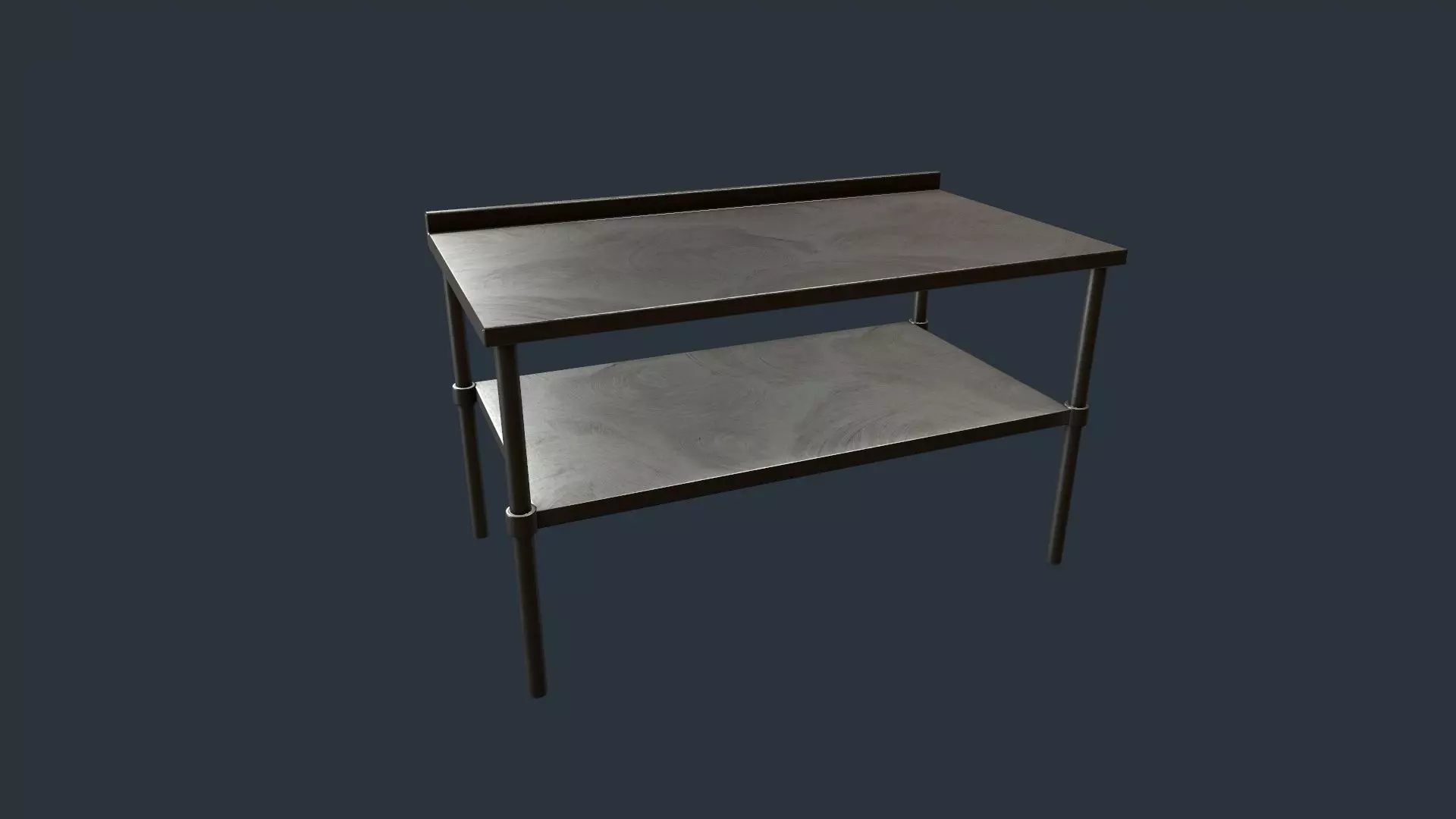 Stainless Steel Counter Top - Food Prep Table Low-poly 3D model_0