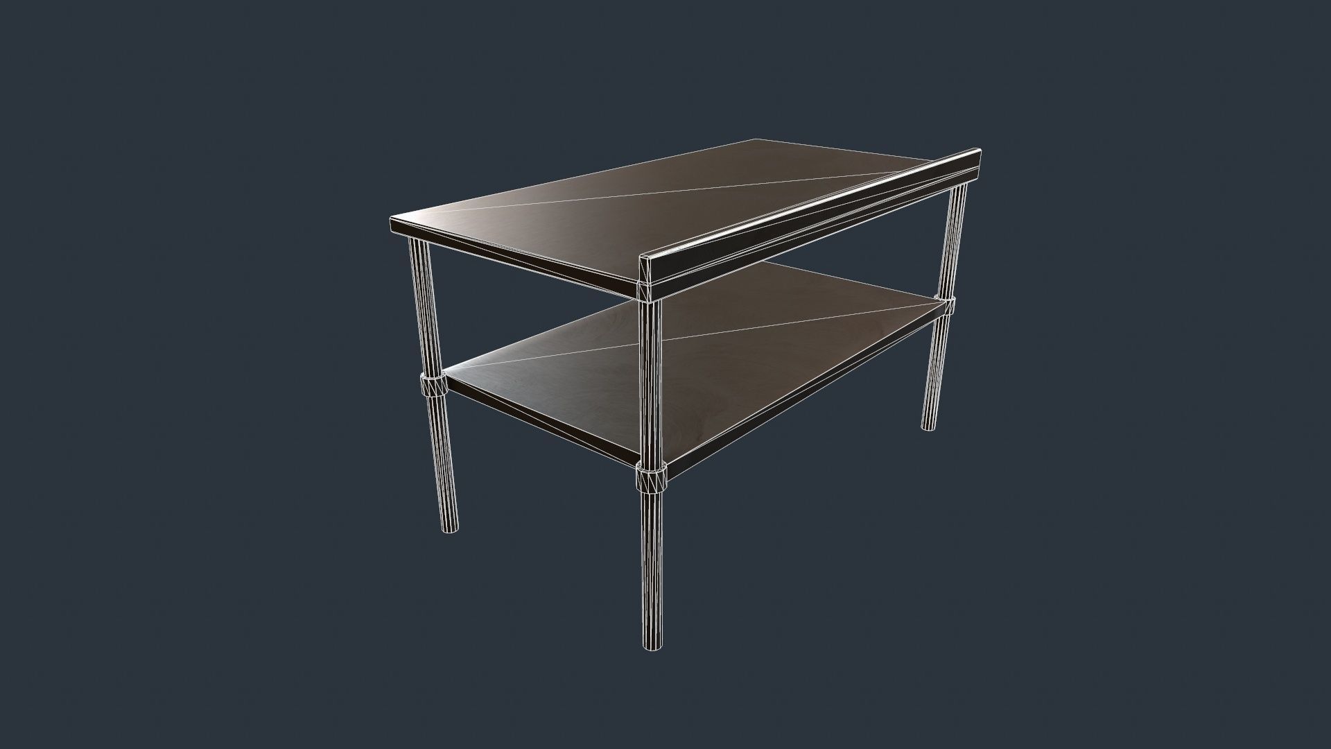 Stainless Steel Counter Top - Food Prep Table Low-poly 3D model_10
