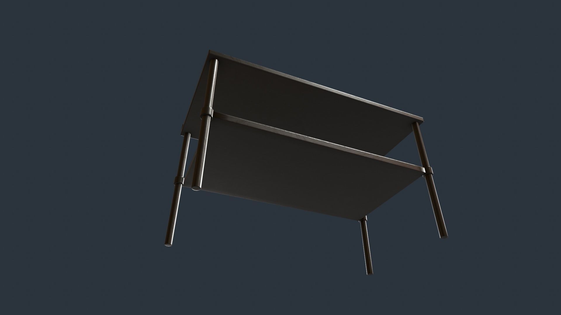 Stainless Steel Counter Top - Food Prep Table Low-poly 3D model_13